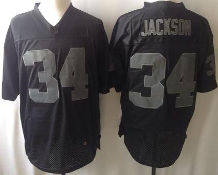 Nike Oakland Raiders 34 Bo Jackson Black Drenched Limited NFL Jersey Cheap