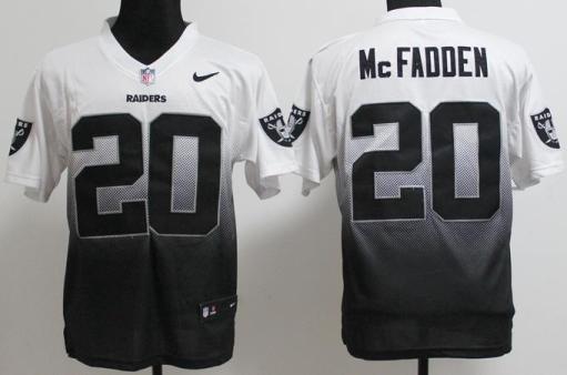 Nike Oakland Raiders 20 Darren McFadden Black White Drift Fashion II Elite NFL Jerseys Cheap