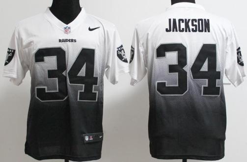 Nike Oakland Raiders 34 Bo Jackson Black White Drift Fashion II Elite NFL Jerseys Cheap