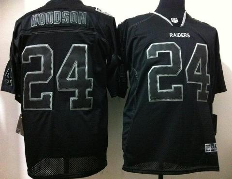 Nike Oakland Raiders 24 Charles Woodson Black Light Out Elite NFL Jerseys Cheap