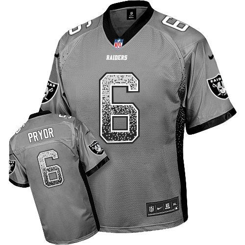 Nike Oakland Raiders 6 Terrelle Pryor Grey Drift Fashion Elite NFL Jerseys Cheap