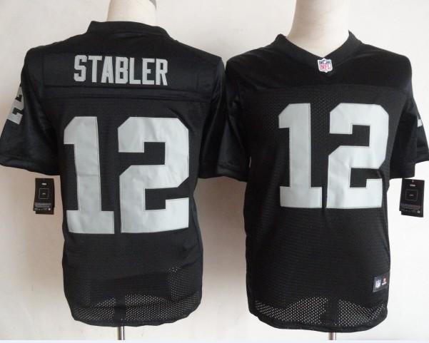 Nike Oakland Raiders 12 Ken Stabler Black Elite NFL Jerseys Cheap