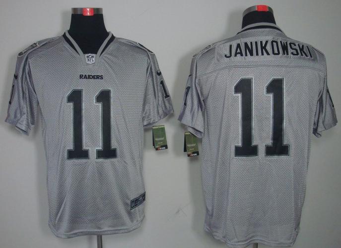 Nike Oakland Raiders #11 Sebastian Janikowski Grey Lights Out Elite NFL Jerseys Cheap