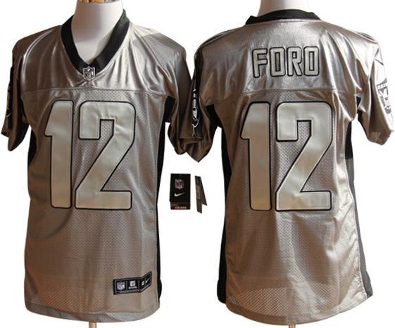 Nike Oakland Raiders #12 Jacoby Ford Grey Shadow NFL Jerseys Cheap