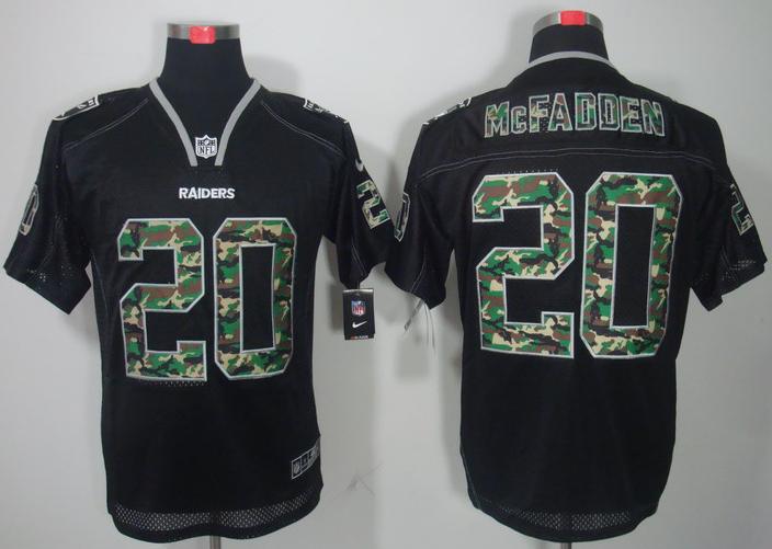 Nike Oakland Raiders #20 Darren McFadden Black Camo Fashion Elite NFL Jerseys Camo Number Cheap