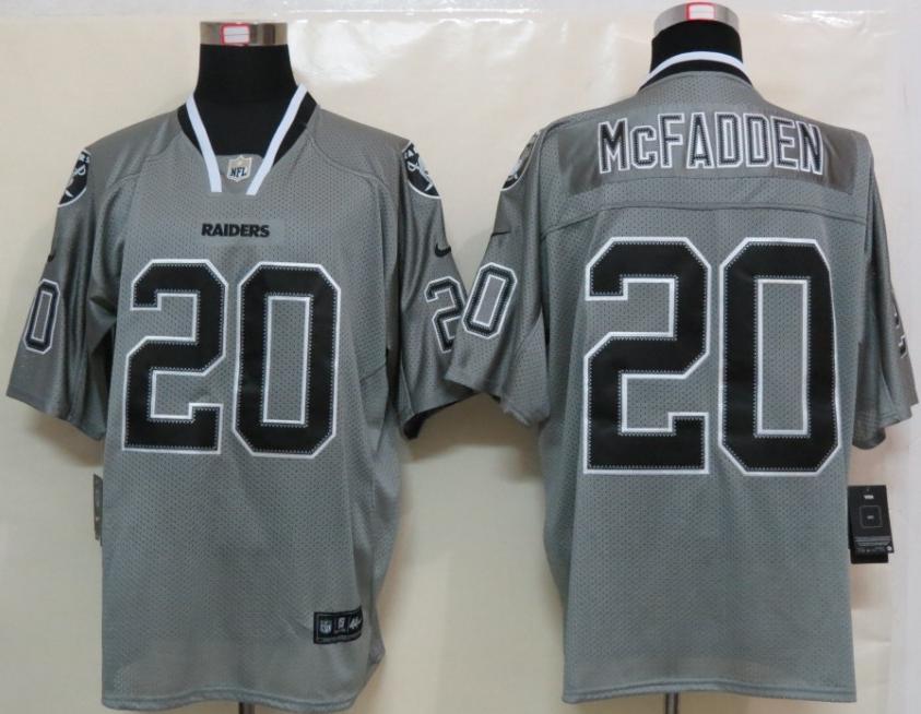 Nike Oakland Raiders #20 Darren McFadden Grey Lights Out Elite NFL Jerseys Cheap
