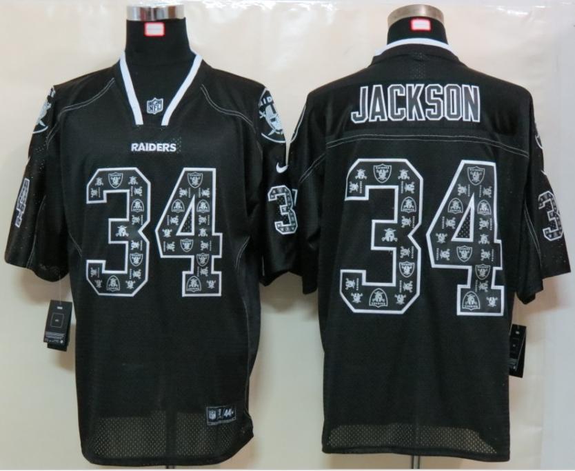 Nike Oakland Raiders 34 Bo.Jackson Lights Out Black Elite NFL Jerseys Cheap