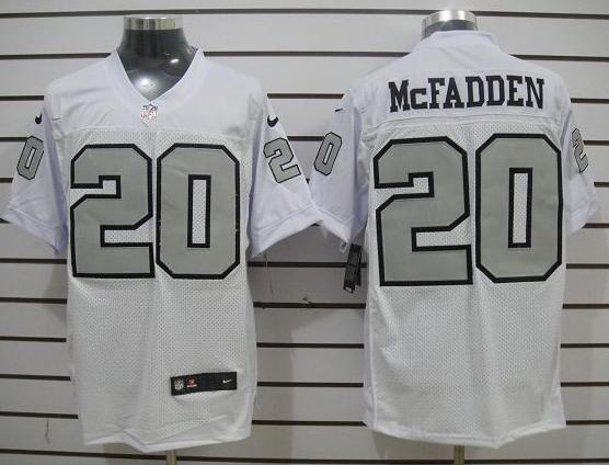 Nike Oakland Raiders 20 Darren McFadden White(Silver Number) Elite NFL Jerseys Cheap