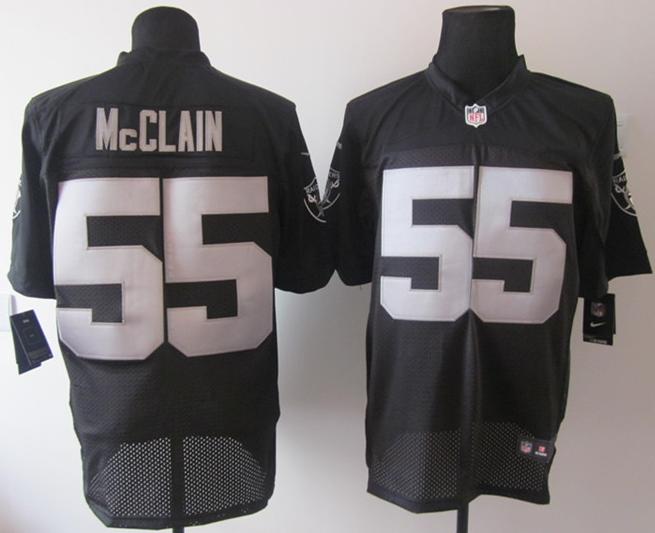 Nike Oakland Raiders #55 Rolando McClain Black Elite Nike NFL Jerseys Logo Sleeve Cheap
