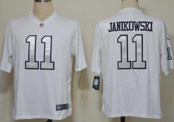 Nike Oakland Raiders #11 Sebastian Janikowski White(Silver Number) Game Nike NFL Jerseys Cheap