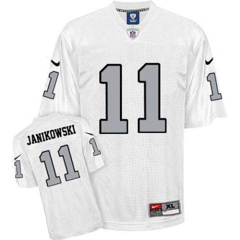 Nike Oakland Raiders #11 Sebastian Janikowski White Silver Number Nike NFL Jerseys Cheap