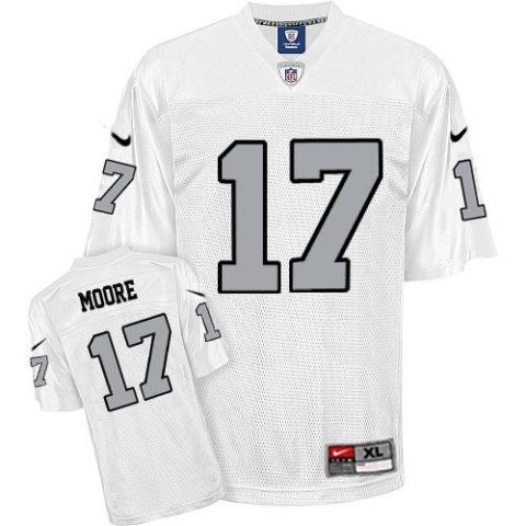 Nike Oakland Raiders #17 Denarius Moore White Silver Number Nike NFL Jerseys Cheap