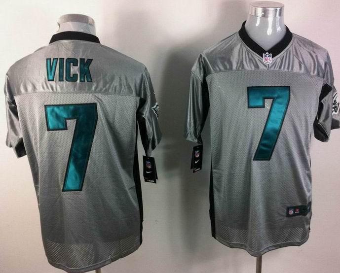 Nike Philadelphia Eagles #7 Michael Vick Grey Shadow Elite NFL Jerseys Cheap