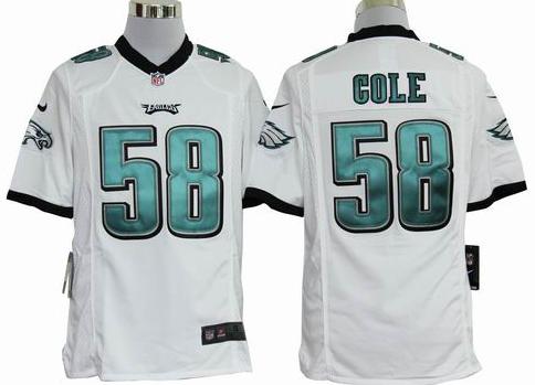 Nike Philadelphia Eagles 58 Trent Cole White Game Nike NFL Jerseys Cheap