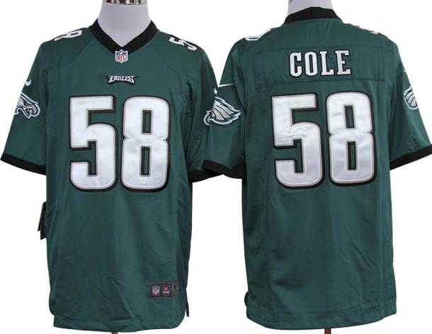 Nike Philadelphia Eagles 58 Trent Cole Dark Green Nike NFL Jerseys Cheap