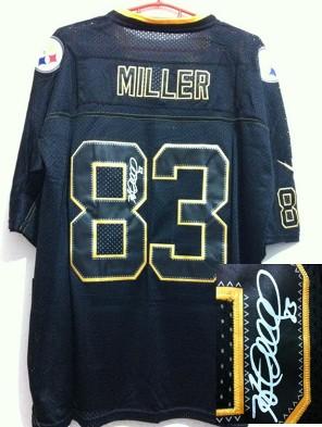 Nike Pittsburgh Steelers 83 Heath Miller Elite Light Out Black Signed NFL Jerseys Cheap