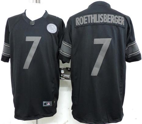 Nike Pittsburgh Steelers 7 Ben Roethlisberger Black Drenched Limited NFL Jerseys Cheap
