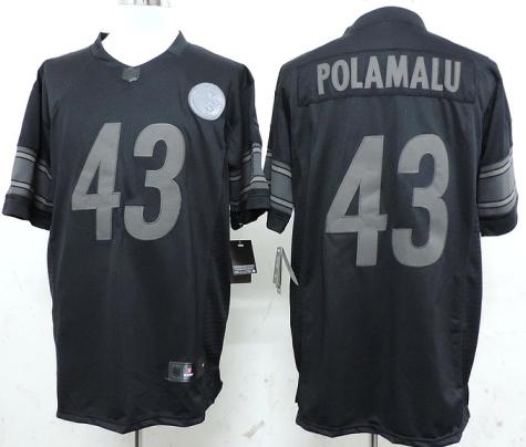 Nike Pittsburgh Steelers 43 Troy Polamalu Black Drenched Limited NFL Jerseys Cheap