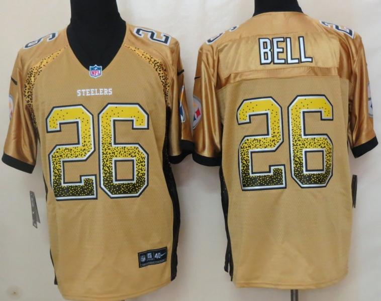 Nike Pittsburgh Steelers 26 Le'Veon Bell Yellow Drift Fashion Elite NFL Jerseys 2013 New Cheap