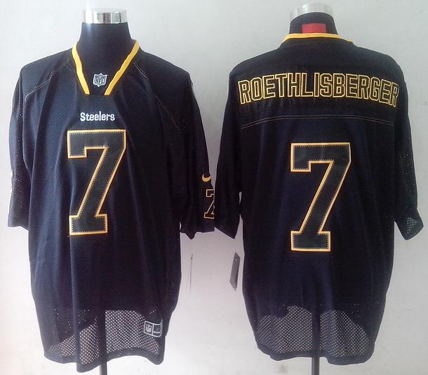 Nike Pittsburgh Steelers #7 Ben Roethlisberger Lights Out Black NFL Jerseys Cheap
