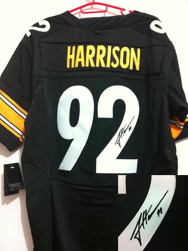 Nike Pittsburgh Steelers #92 James Harrison Black Signed Elite NFL Jerseys Cheap
