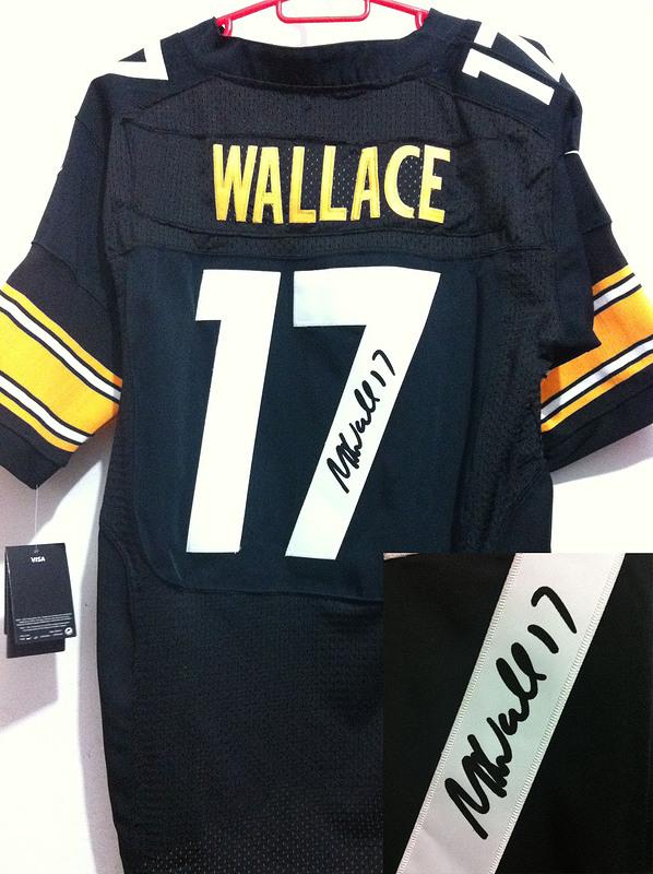 Nike Pittsburgh Steelers #17 Mike Wallace Black Signed Elite NFL Jerseys Cheap