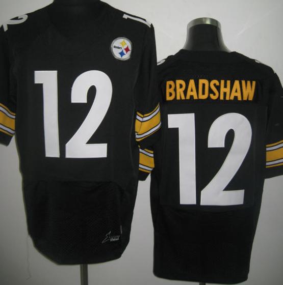 Nike Pittsburgh Steelers #12 Bradshaw Black Elite NFL Jerseys Cheap