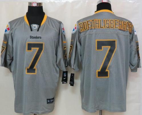 Nike Pittsburgh Steelers #7 Ben Roethlisberger Grey Lights Out Elite NFL Jerseys Cheap