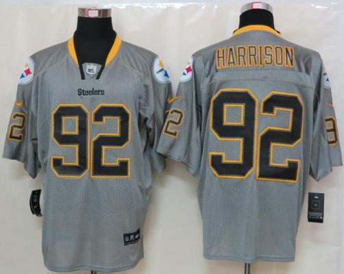 Nike Pittsburgh Steelers #92 James Harrison Grey Lights Out Elite NFL Jerseys Cheap