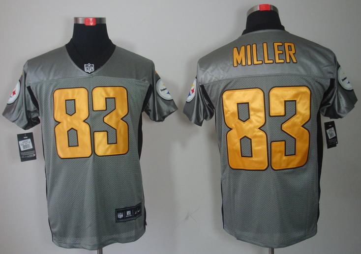 Nike Pittsburgh Steelers #83 Heath Miller Grey Shadow NFL Jerseys Cheap