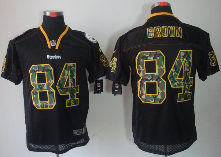 Nike Pittsburgh Steelers #84 Antonio Brown Black Camo Fashion Elite NFL Jerseys Camo Number Cheap