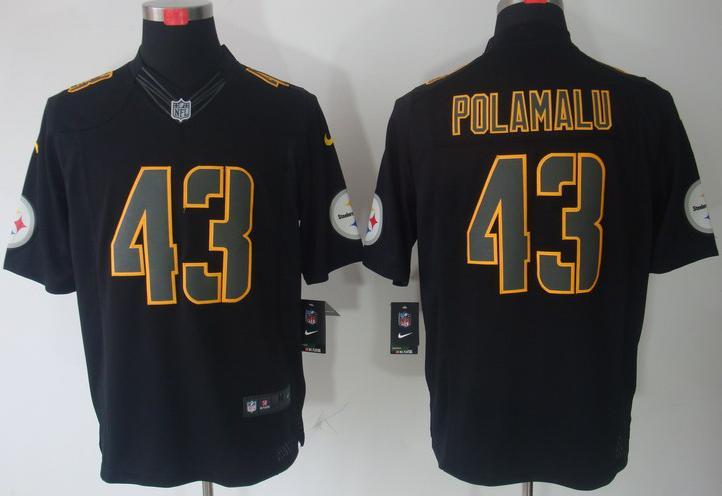 Nike Pittsburgh Steelers #43 Troy Polamalu Black Impact Game LIMITED NFL Jerseys Cheap