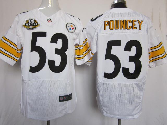 Nike Pittsburgh Steelers 53 Maurkice Pouncey White Elite Nike NFL Jerseys W 80 Anniversary Patch Cheap