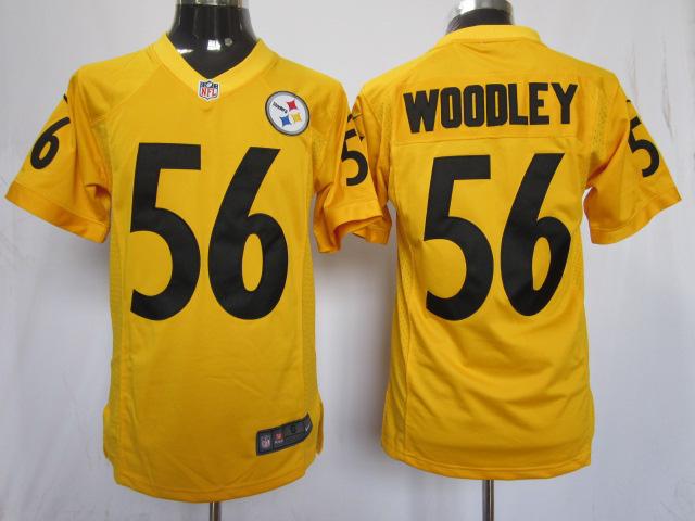 Nike Pittsburgh Steelers #56 Lamarr Woodley Yellow Game NFL Jerseys Cheap
