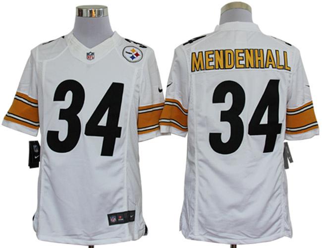 Nike Pittsburgh Steelers #34 Rashard Mendenhall White Game LIMITED Nike NFL Jerseys Cheap
