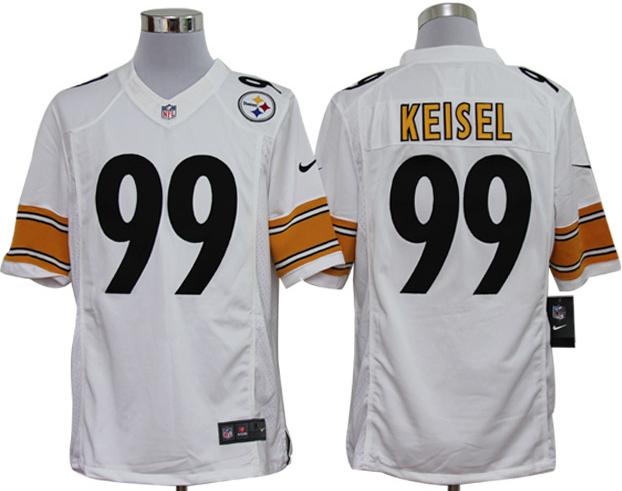 Nike Pittsburgh Steelers 99# Brett Keisel White Game LIMITED NFL Jerseys Cheap