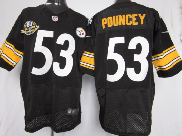 Nike Pittsburgh Steelers 53 Maurkice Pouncey Black Elite Nike NFL Jerseys W 80 Anniversary Patch Cheap