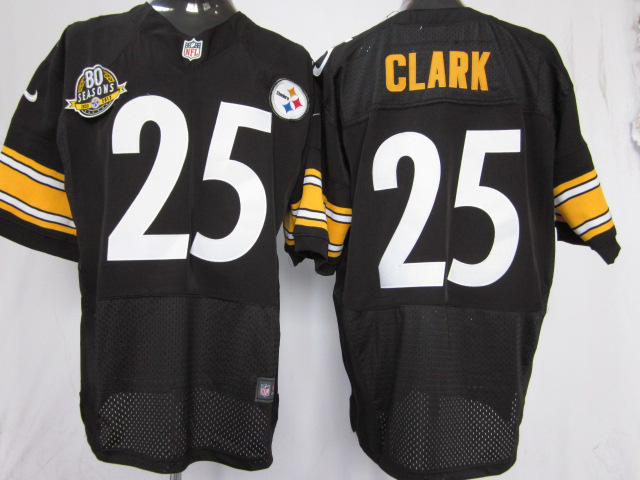 Nike Pittsburgh Steelers 25 Ryan Clark Black Elite Nike NFL Jerseys W 80 Anniversary Patch Cheap