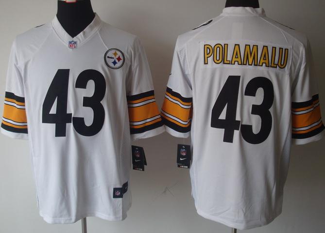 Nike Pittsburgh Steelers #43 Troy Polamalu White Game LIMITED NFL Jerseys Cheap