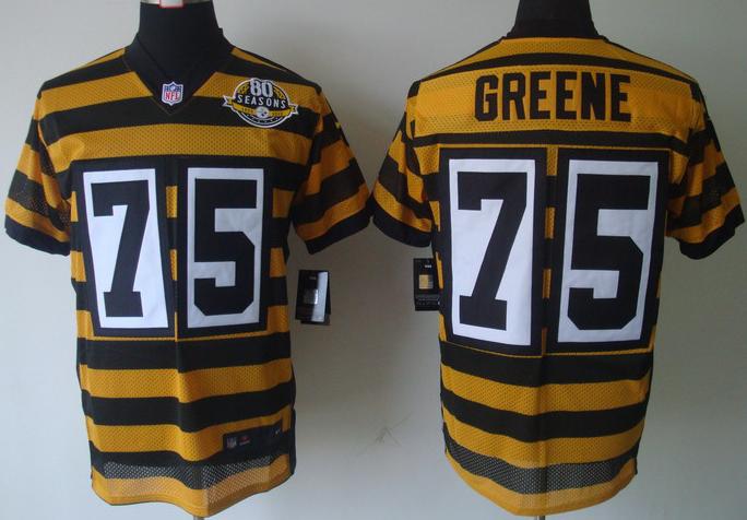 Nike Pittsburgh Steelers 75 Joe Greene Yellow-Black 80th Throwback Nike NFL Jerseys Cheap