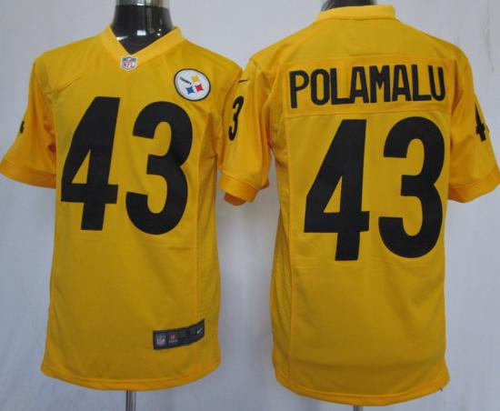 Nike Pittsburgh Steelers #43 Troy Polamalu Yellow Game Nike NFL Jerseys Cheap