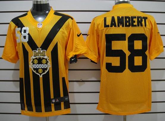 Nike Pittsburgh Steelers #58 Lambert Yellow Nike 1933s Throwback Elite Jerseys Cheap