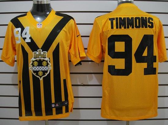 Nike Pittsburgh Steelers #94 Timmons Yellow Nike 1933s Throwback Elite Jerseys Cheap