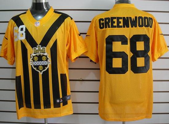 Nike Pittsburgh Steelers #68 Greenwood Yellow Nike 1933s Throwback Elite Jerseys Cheap