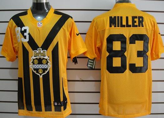 Nike Pittsburgh Steelers #83 Miller Yellow Nike 1933s Throwback Elite Jerseys Cheap