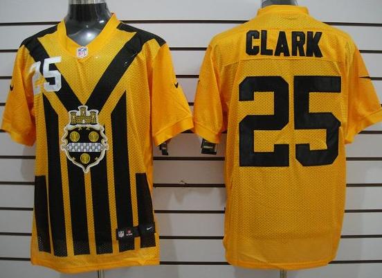 Nike Pittsburgh Steelers #25 Clark Yellow Nike 1933s Throwback Elite Jerseys Cheap