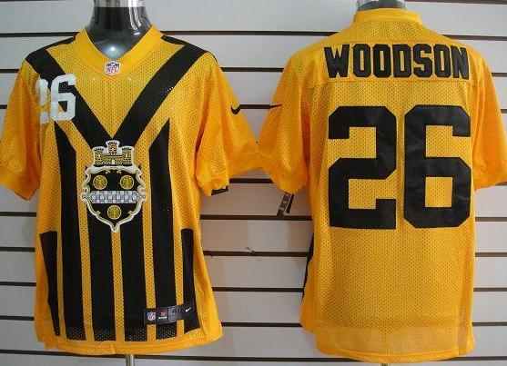 Nike Pittsburgh Steelers 26 Woodson Yellow Nike 1933s Throwback Elite Jerseys Cheap