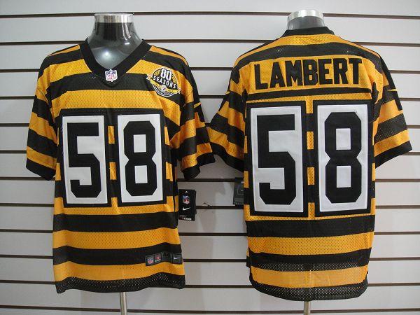 Nike Pittsburgh Steelers 58 Jack Lambert Yellow-Black 80th Throwback Nike NFL Jerseys Cheap