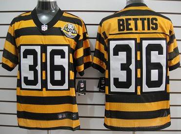 Nike Pittsburgh Steelers #36 Bettis Yellow-Black 80th Throwback Nike NFL Jerseys Cheap