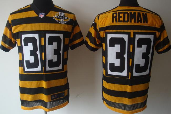 Nike Pittsburgh Steelers #33 Isaac Redman Yellow-Black 80th Throwback Nike NFL Jerseys Cheap